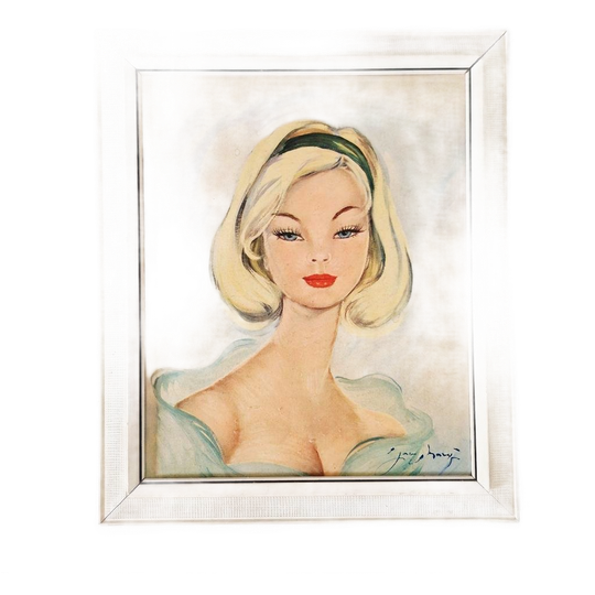 50's Vintage Print In Lijst Jaren 50 Dame 1