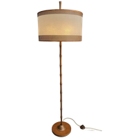 Bamboo Look Floorlamp Large White Shade