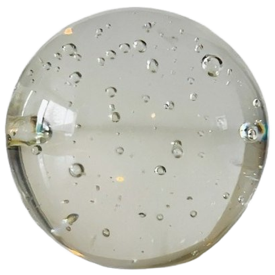 Vintage Bolvormige Presse-papier Helder Kristal Glas Kleine Lucht Bubbels 6 Cm 1