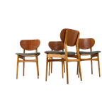 Set Van 4 Vintage Stoelen Nieuw Bekleed thumbnail 1