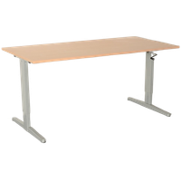 Aspa Bureau, Beuken Blad, 160 X80 Cm, Hoogte Verstelbaar Onderstel D.M.V. Handslinger