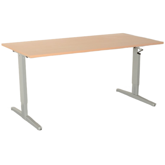 Aspa Bureau, Beuken Blad, 160 X80 Cm, Hoogte Verstelbaar Onderstel D.m.v. Handslinger 1