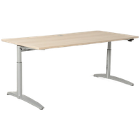 Werndl Bureau, Eiken Blad, 180 X 80 Cm, Hoogte Instelbaar Onderstel D.M.V. Handslinger