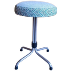 Unieke Vintage Brabantia Kruk Met Nieuwe Stoffering, Krukje thumbnail 1