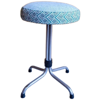 Unieke Vintage Brabantia Kruk Met Nieuwe Stoffering, Krukje