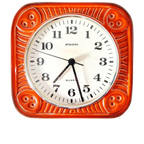 Vintage Keramieke Klok Staiger Quartz Oranje Klok Jaren 70 thumbnail 1