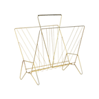 Vintage Design Bladgoud Verguld Magazine Rek Tijdschriften Sixties thumbnail 1