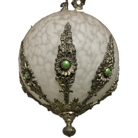 Art Deco Luster Met Gefumeerd Glas 1