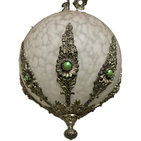 Art Deco Luster Met Gefumeerd Glas