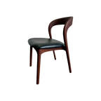 Houten Eetkamerstoel Met Zwart Leder (Meerdere In Stock) thumbnail 1