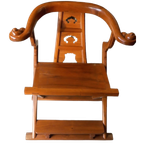 2 Oosterse Boeddisten Armstoelen In Tropisch Hout. thumbnail 1