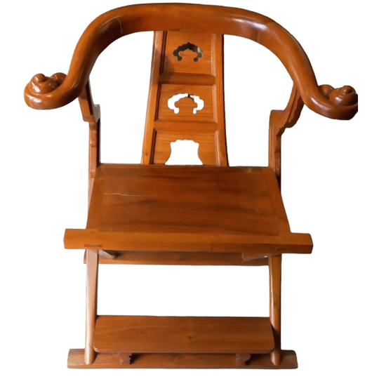 2 Oosterse Boeddisten Armstoelen In Tropisch Hout. 1