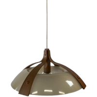 Vintage Hanglamp Met Hout Acccent Temde Leuchten Model 328