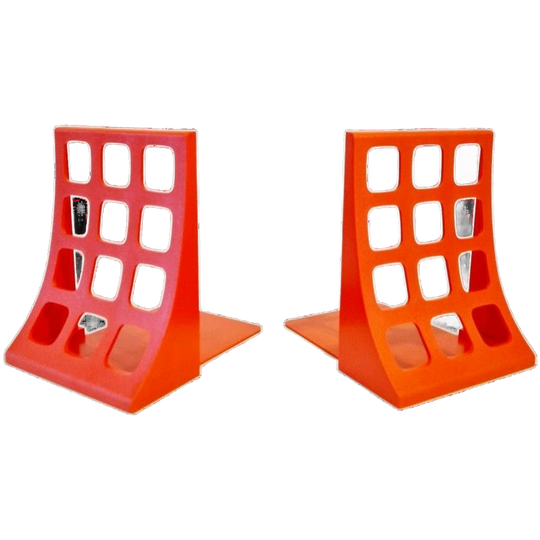 Oranje Boekensteunen Jaren 70 Spaceage Lp Houder 1