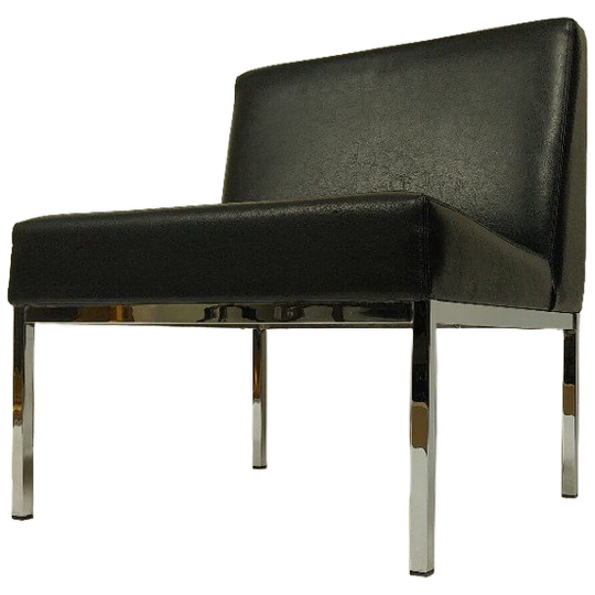 Vintage Lounge Stoel Van Kunstleer En Chroom, Jaren 70 1