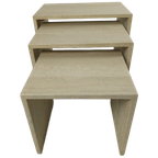 Set Van 3 Italiaanse Travertijn Nesting Tables, Jaren 70 thumbnail 1