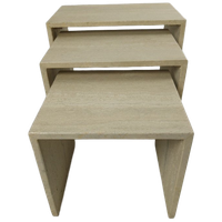 Set Van 3 Italiaanse Travertijn Nesting Tables, Jaren 70