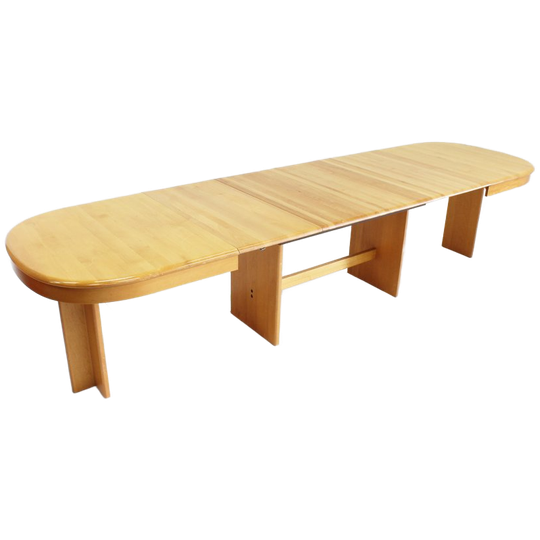 Vintage Deense Grote Ovalen Uitschuifbare Eettafel Xl 1