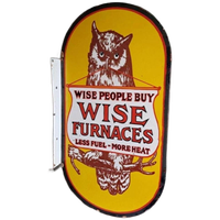 Dubbelzijdig Emaille Bord Wise People Buy Wise Furnaces🔥