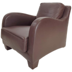Fauteuil Musa Design Leer Modern Lounge Chair Leder Italië thumbnail 1