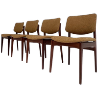 Set Van 4 Massief Houten Deense Stoelen, 1970’s