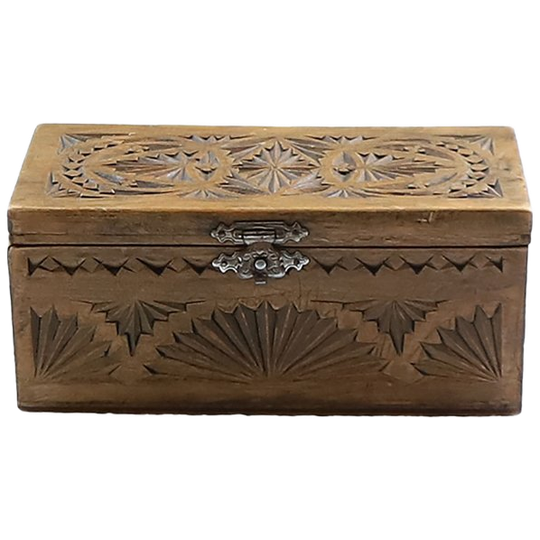 Vintage Houten Doosje Friesch Houtsnijwerk, Jaren '70. 1