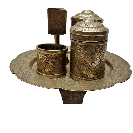 Vintage Messing Indonesisch Rookstel, Midden 20e Eeuw 1