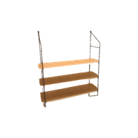 Wandrek Met Stalen Houders En Lichte Formica Legplanken, Wandsysteem