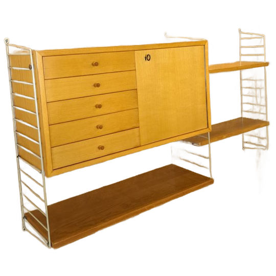 String Modulair Wandsysteem Met Kast En Planken 1