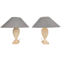 Set 2 Vintage Albast Tafellamp Marmer Lamp ‘60 Spain Design