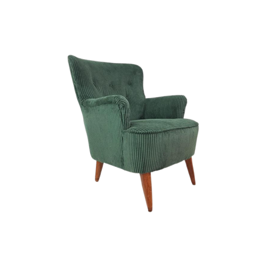 Artifort Fauteuil Donkergroen | Groene Ribstof Theo Ruth 1