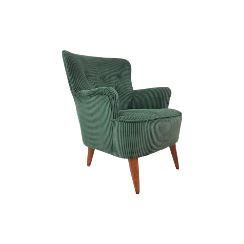 Artifort Fauteuil Donkergroen | Groene Ribstof Theo Ruth