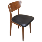 Retro Stoeltje Teak Met Zwarte Bekleding thumbnail 1