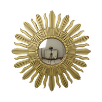 Vintage Zonnespiegel Sunburst Spiegel Convex Goud Hars 48Cm