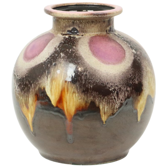 Bolle Fat Lava Vaas Paars West Germany Keramiek 666-21 1