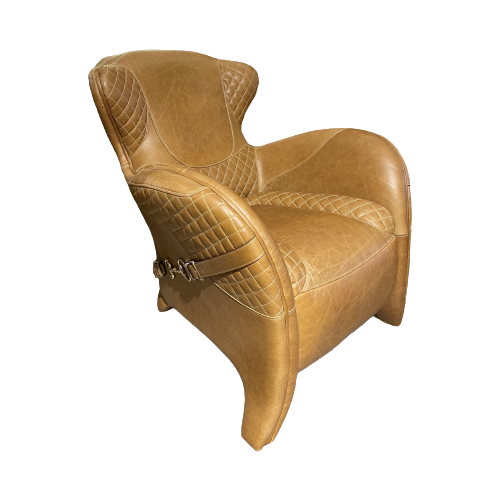 Saddle Chair / Zadel Fauteuil Vintage Camel Leer Eyecatcher