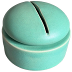 Unieke Vintage Mobach Turquoise Keramiek Dekselpot / Dekseldoos thumbnail 1