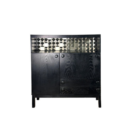 Zwarte Brutalist Kast / Dressoir 1
