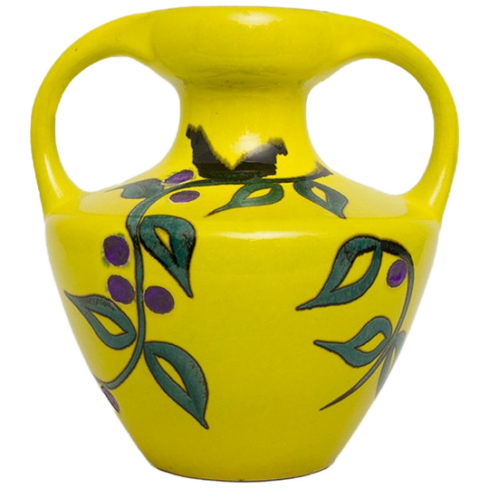 Gele Marei 9302 Keramieken Amphora Vaas 60s/ 70s Met Planten Decor 1