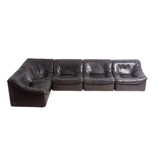Modulaire Mid Century Lederen Bank Van De Sede (ds 46), Zwitserland 1970 1