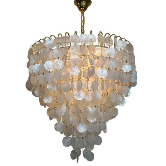 4 Beschikbaar Xxl Capiz Schelpen Hanglamp Met Gouden Frame 1