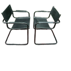 2X Zwarte Sledestoelen Mart Stam & Marcel Breuer 1980S thumbnail 1
