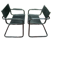 2X Zwarte Sledestoelen Mart Stam & Marcel Breuer 1980S