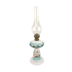 Antieke Handbeschilderde Opaline Olielamp thumbnail 1
