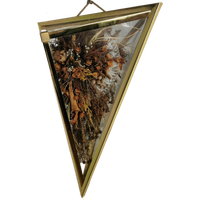 Vintage Messing Vitrine, Boeket Houder, Wanddecoratie.