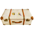 Vintage Hutkoffer Brocante Beige Leder Xl thumbnail 1