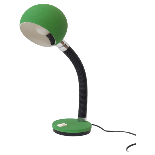 Vintage Italiaans Design Zwanennek Tafellamp Groen H30D11Cm