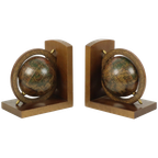 Italiaanse Houten Wereldbol Boekensteunen Mercurio D’oro thumbnail 1