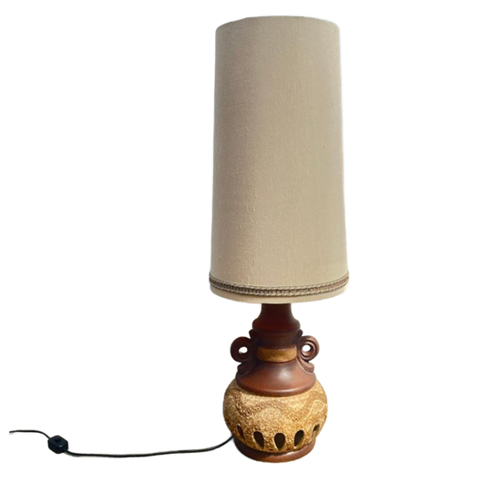 Vintage Vloerlamp Keramiek Fat Lava - Seventies Bruin/beige 1