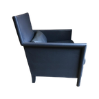 Molteni En C Italy Blauw Leren Design Fauteuil thumbnail 1